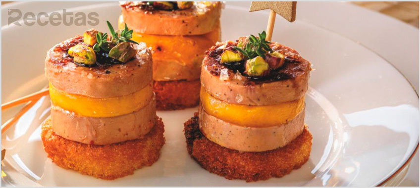 Montaditos de Foie con Mango y Reducción de Pedro Ximénez